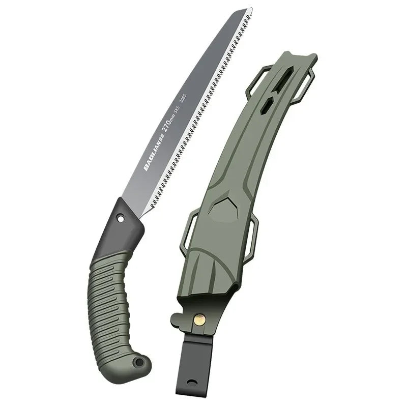Serrucho plegable ergonómico SurvivalPro – Mango antideslizante para acampar, hacer senderismo y podar árboles