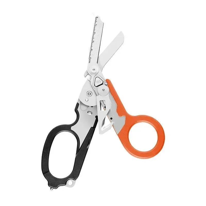Tactical Rescue Scissors – Foldable Multifunction EDC Survival Tool with First Aid Scissor Combo for Outdoor & Emergency Use