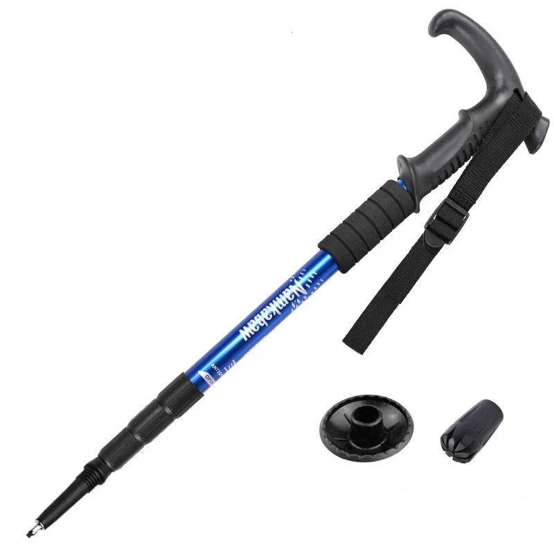 Folding Telescopic Trekking Pole – 4-Section Portable Hiking & Camping Stick