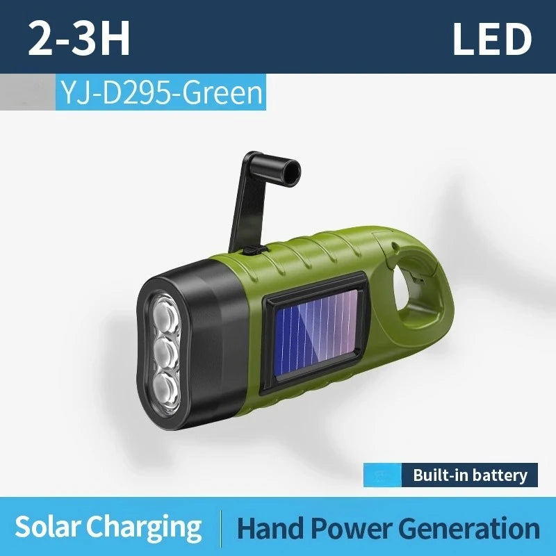 Linterna solar de manivela — Antorcha de supervivencia recargable autoalimentada