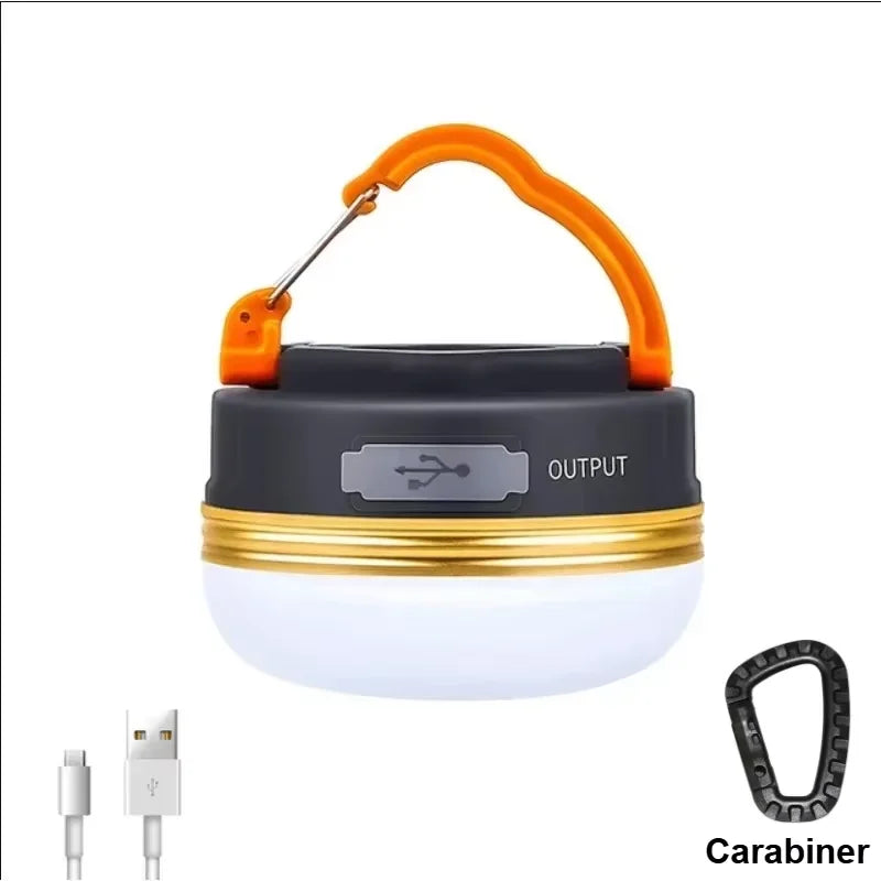 Linterna de camping recargable solar y USB – Luz LED plegable de 500 lúmenes con 6 modos y carga de teléfono para camping y emergencias
