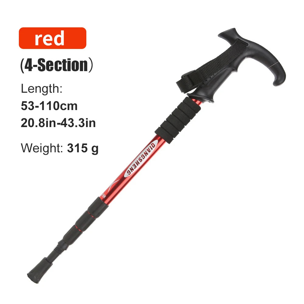 Folding Trekking Pole – 4-Section Portable Telescopic Hiking Stick