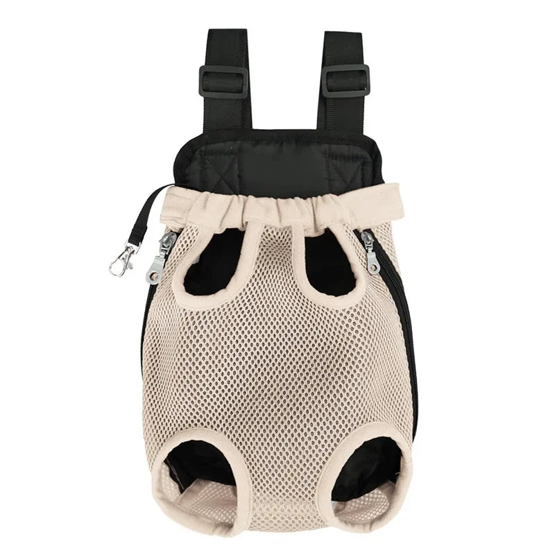 Portable Pet Backpack – Mesh Double Shoulder Carrier Bag for Cats & Dogs Outdoor Travel & Hiking