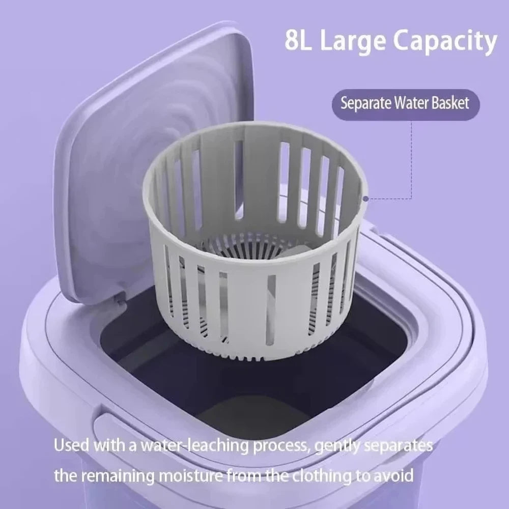 8L Portable Mini Folding Washing Machine — USB Powered, Space-Saving