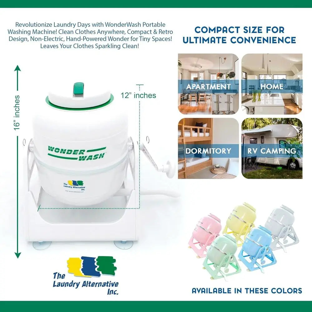 Portable Hand-Crank Mini Clothes Washer — Compact, No Electricity Needed