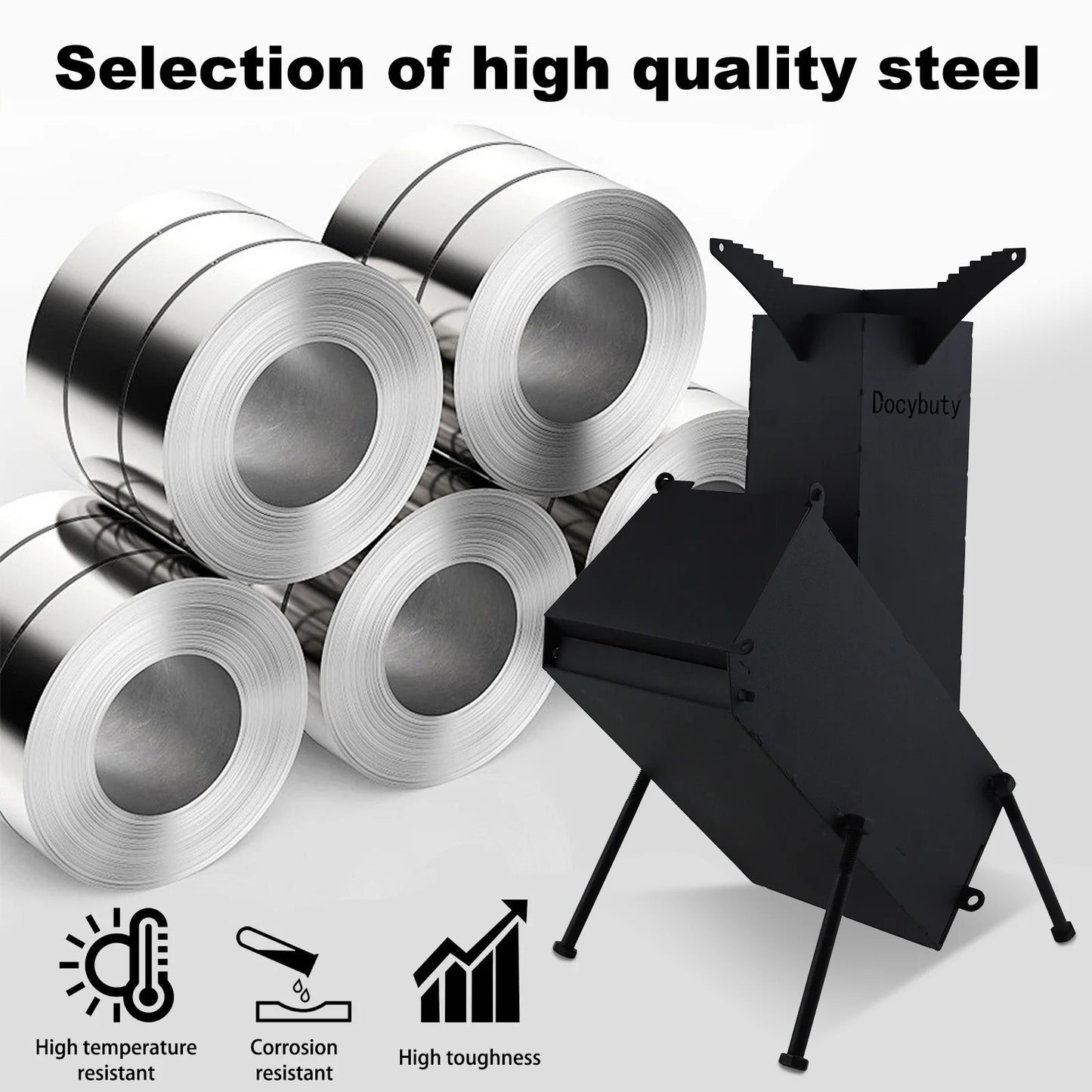 Mini Rocket Stove – Portable Wood Burning Camp Stove for Outdoor Cooking & Camping