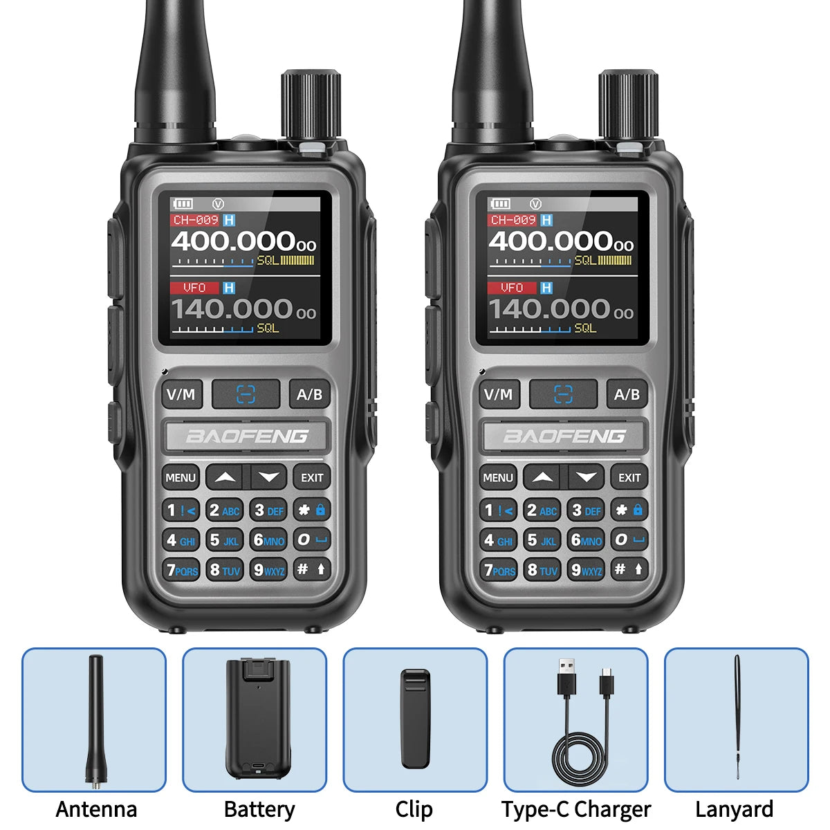 Baofeng UV-5R Mini — Bluetooth, 999CH, Type-C Charging, Long Range Two-Way Radio