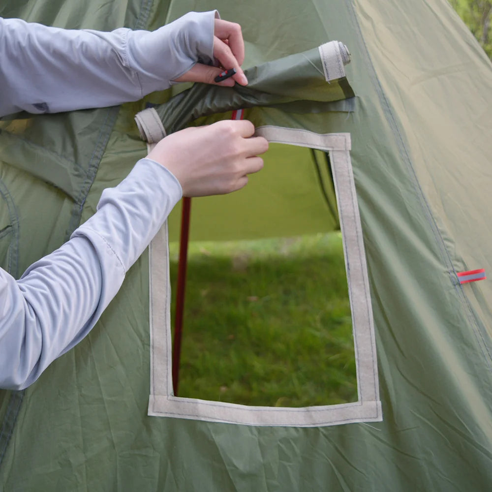 Tienda de campaña tipi ultraligera con forma de pirámide – Tienda de campaña de 4 estaciones para mochileros con impermeabilidad de 3000 mm y orificio para chimenea para 2 a 4 personas
