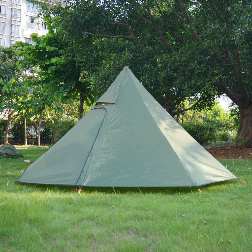 Tienda de campaña tipi ultraligera con forma de pirámide – Tienda de campaña de 4 estaciones para mochileros con impermeabilidad de 3000 mm y orificio para chimenea para 2 a 4 personas
