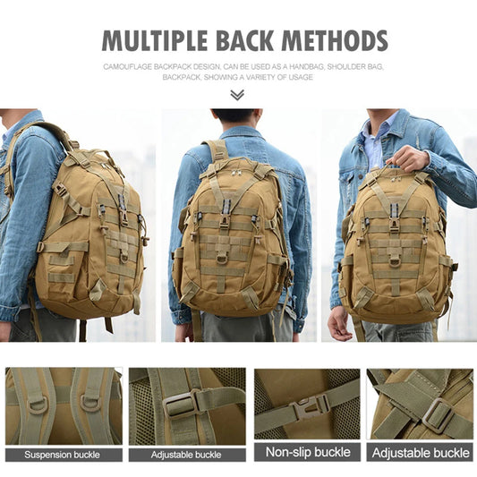 35L Military Tactical Backpack – MOLLE Hiking Rucksack Bug Out Bag