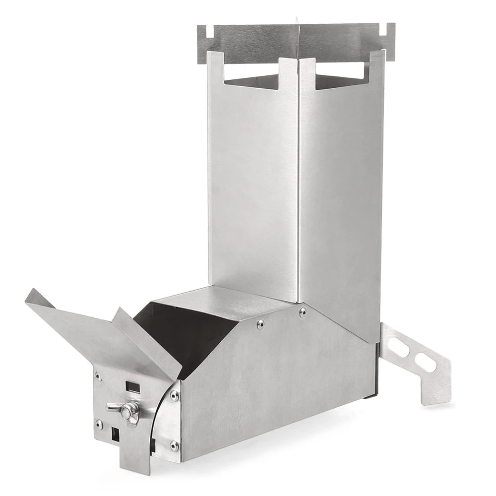 Réchaud de camping pliable – Réchaud à bois en acier inoxydable pour la randonnée et la cuisine en extérieur
