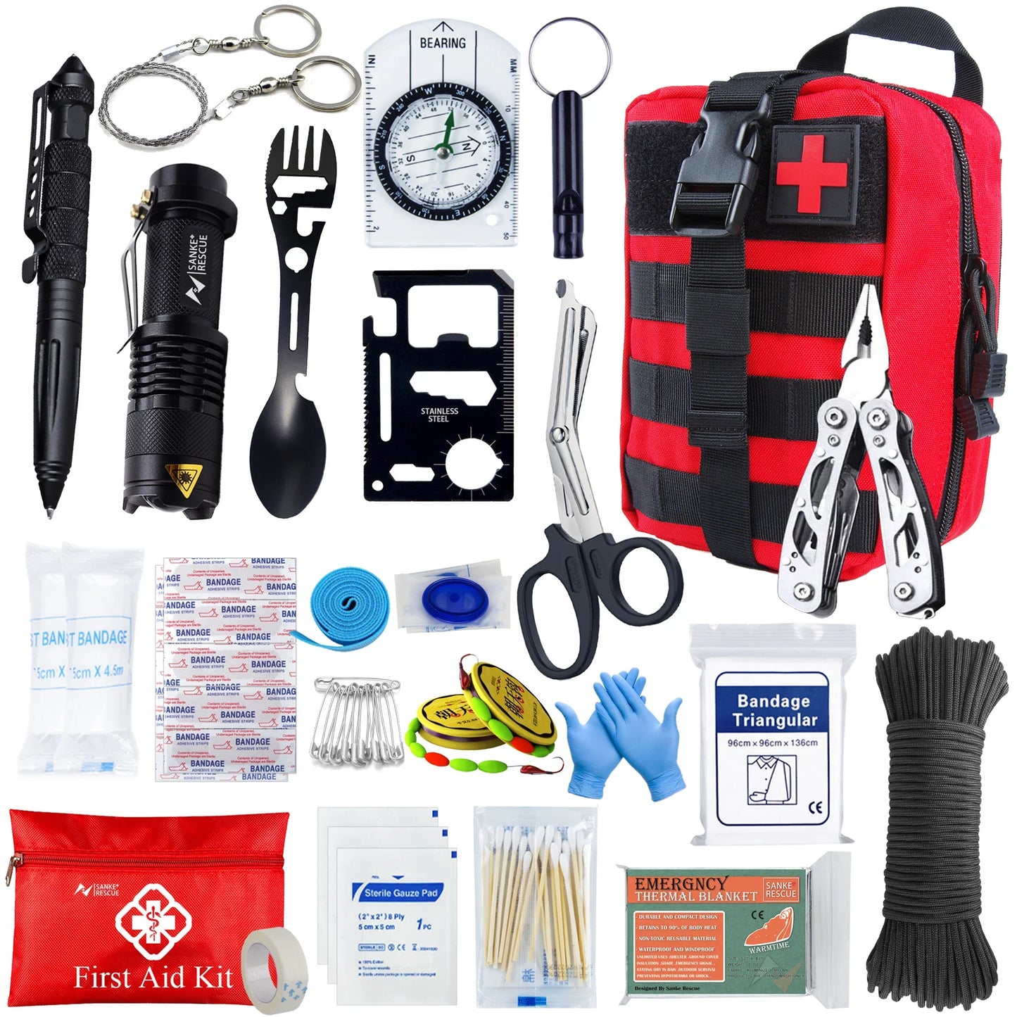 Tactical IFAK First Aid Kit – Car & Survival Emergency Medical Bag with EDC Pouch
