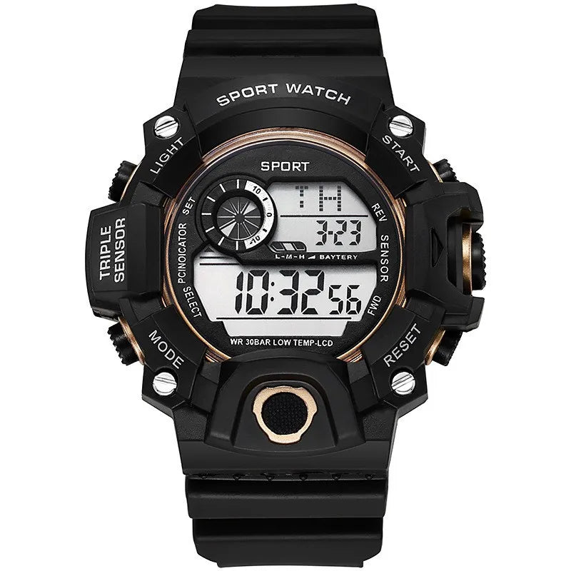 Men's Military Sports Watch – Large Dial Multifunctional Waterproof Luminous Alarm Digital Wristwatch for Men & Kids