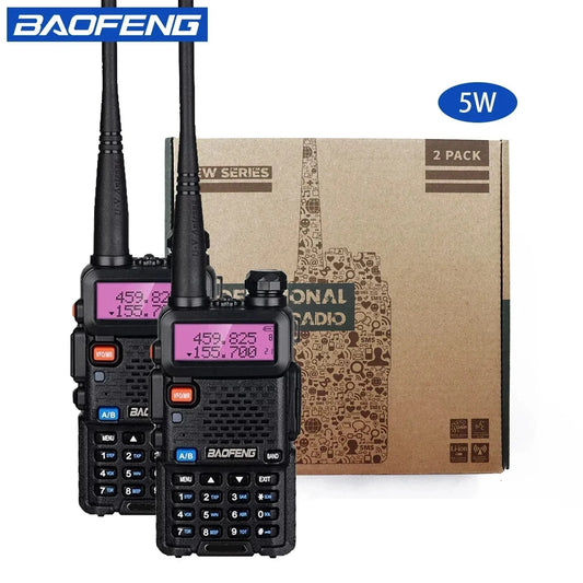 Baofeng Two-Way Radio 2-Pack — 5W/8W High Power, Dual Band, Long Range