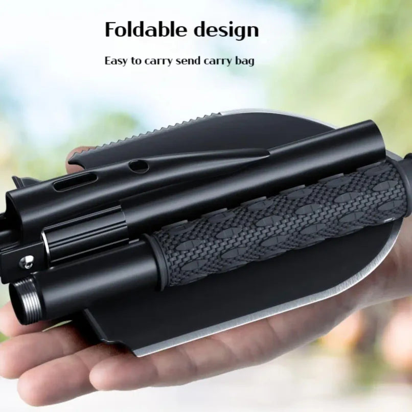 Pala de camping plegable SurvivalPro — Herramienta de atrincheramiento multifuncional
