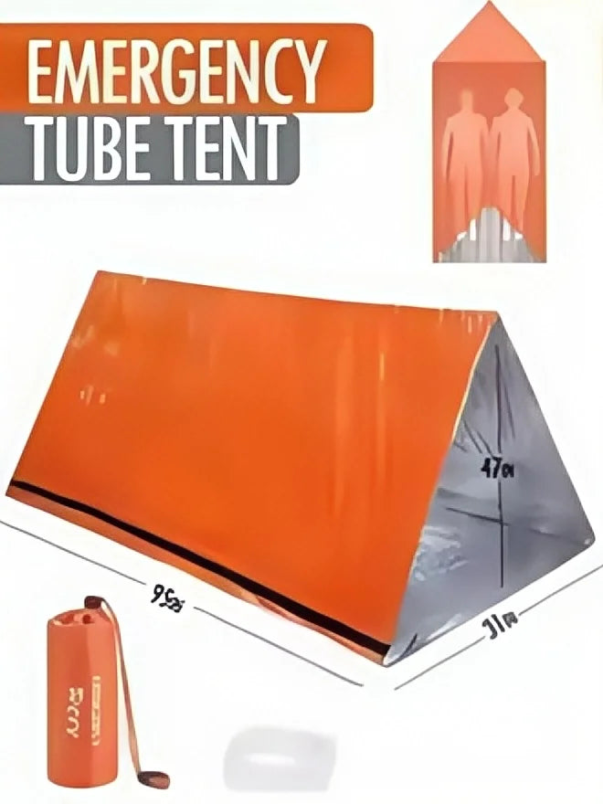 2-Person Emergency Survival Shelter – Waterproof Mylar Bivy Tent & Thermal Sleeping Bag with SOS Whistle