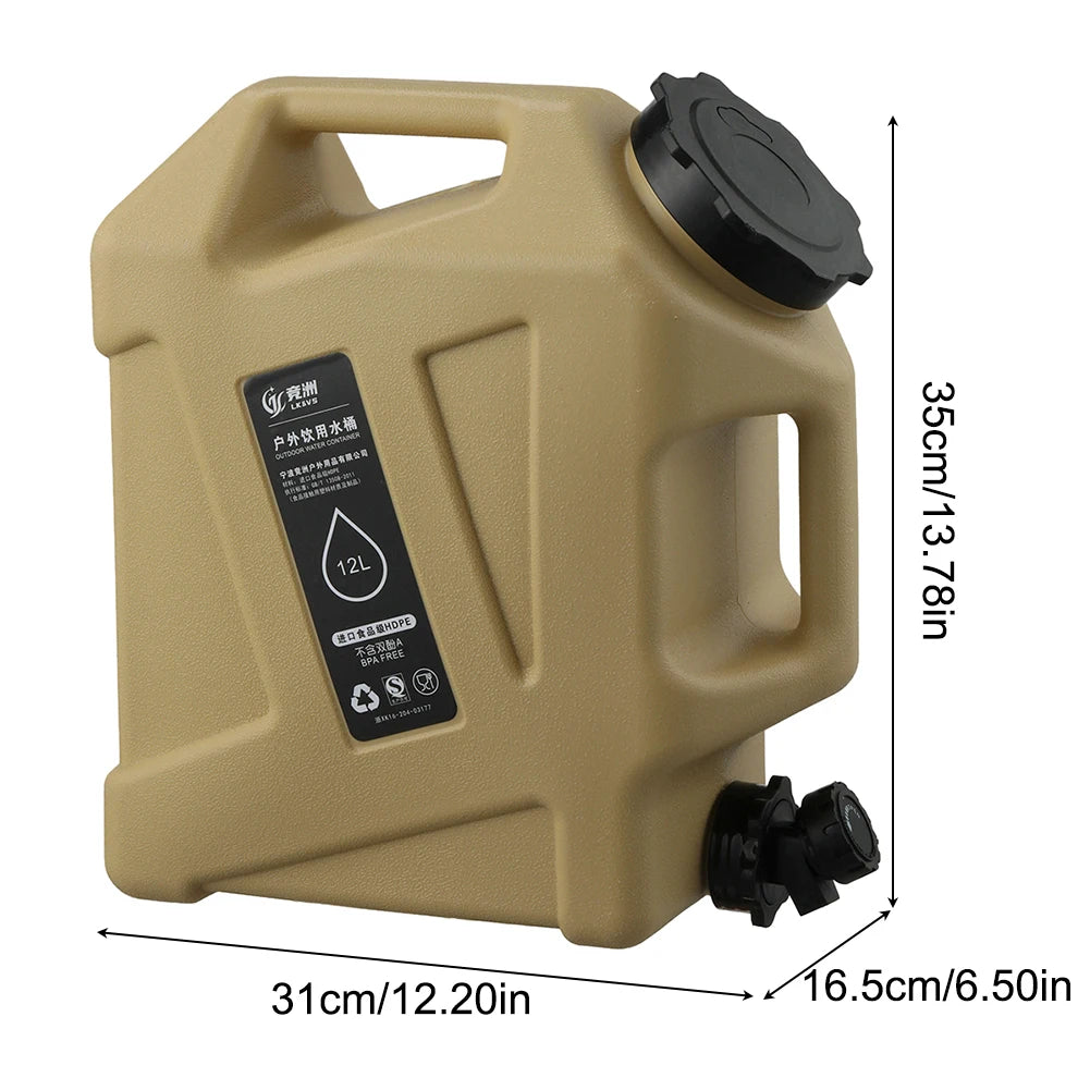 AquaPure 10L Portable Camping Water Container — Collapsible Tank with Faucet