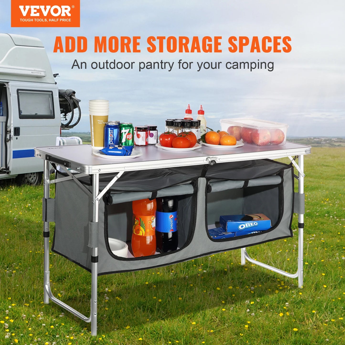 SurvivalPro Folding Camping Table — Lightweight Outdoor Picnic Table