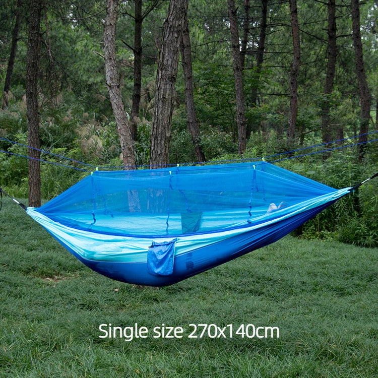 Nylon Camping Hammock with Mosquito Net — Single & Double Size, Portable