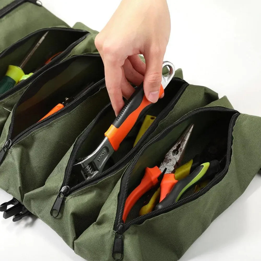 Roll-Up Tool Organizer Bag – Multi-Pocket Oxford Cloth Pouch for Hardware, Camping & EDC Gear