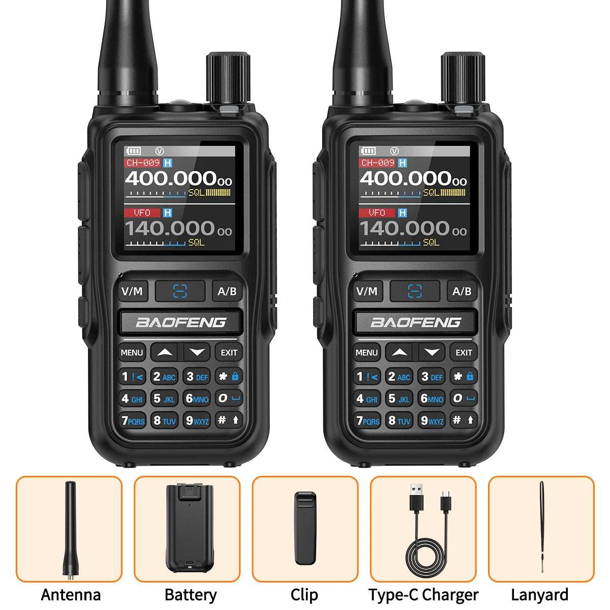 Baofeng UV-5R Mini — Bluetooth, 999CH, Type-C Charging, Long Range Two-Way Radio