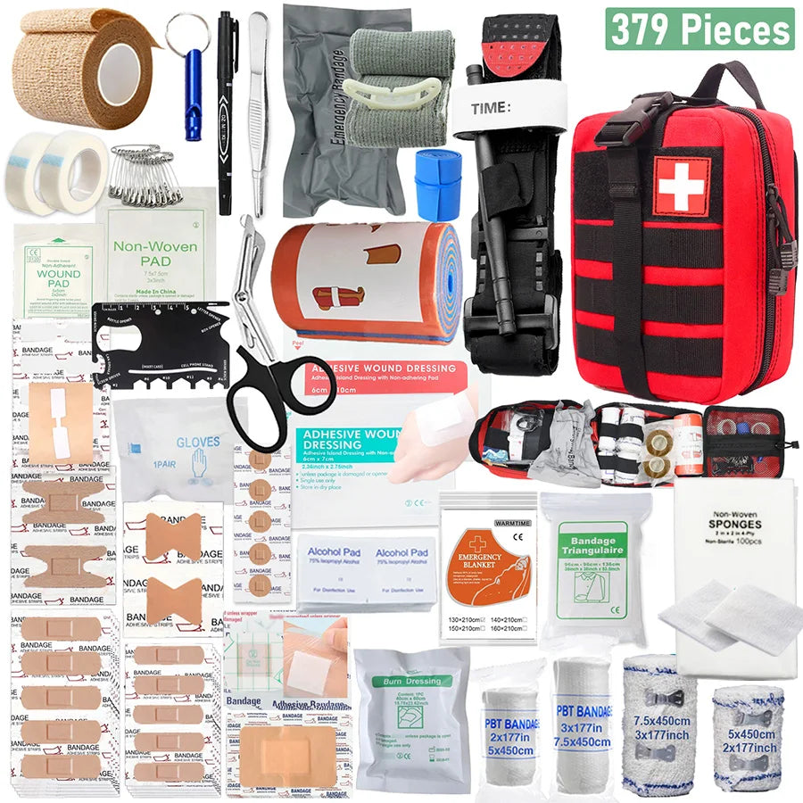 379-Piece First Aid Kit – Portable Emergency Bag for Home, Office, Outdoor Activities, Camping & Hunting