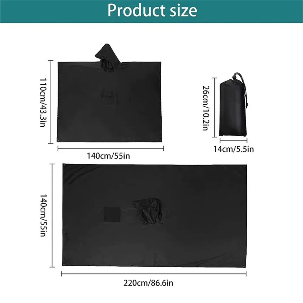 Impermeable militar WeatherShield 3 en 1 — Poncho impermeable con capucha