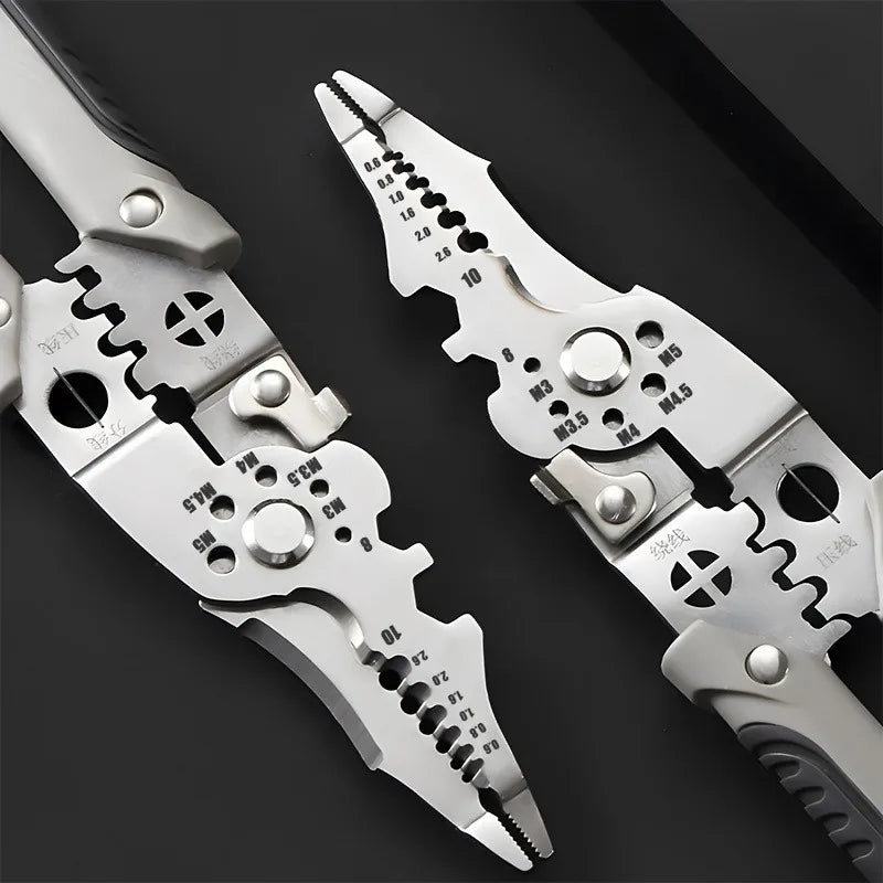 6-in-1 Multifunctional Electrician Pliers – Wire Stripper, Cutter & Crimping Tool