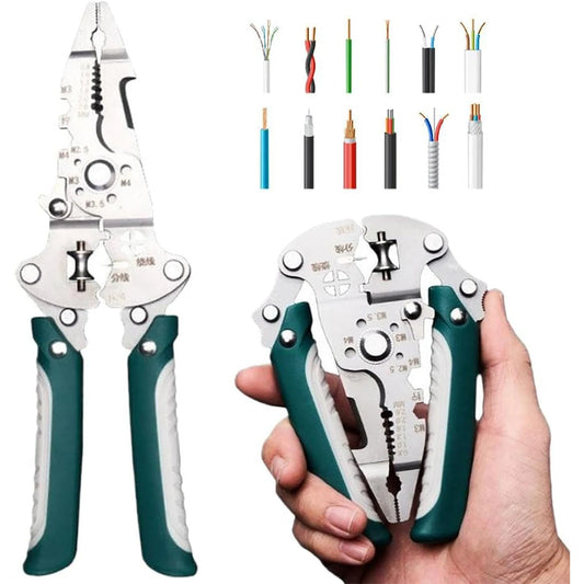 18-in-1 Foldable Wire Stripping Pliers – Multifunctional Crimping Tool & Electrician Pliers for Home & Field Use