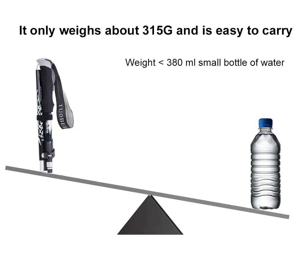Folding Trekking Pole – 4-Section Portable Telescopic Hiking Stick