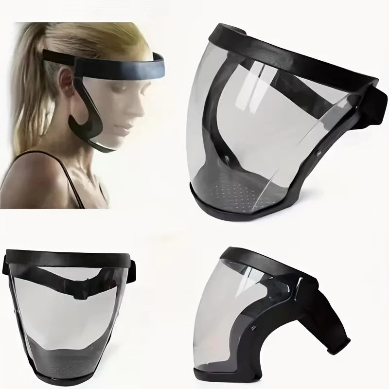 Mascarilla de protección facial completa y transparente — Protector de seguridad reutilizable y resistente al calor