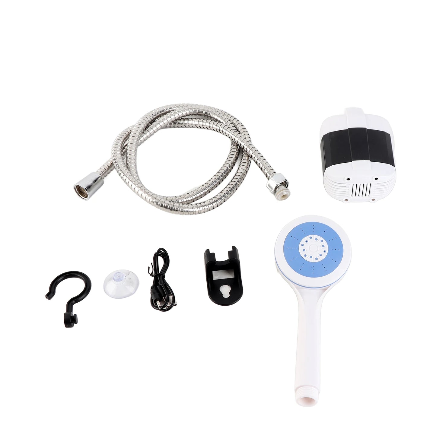 Douche de camping portable — Pompe électrique rechargeable par USB pour utilisation en extérieur et en cas d'urgence
