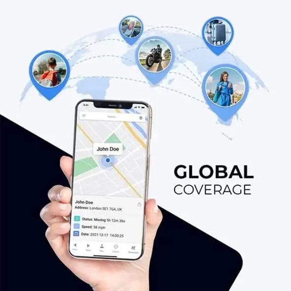 Mini traceur GPS – Localisateur Bluetooth anti-perte de la taille d'une pièce avec autonomie de 6 mois et fixation magnétique pour véhicules, sacs et équipements
