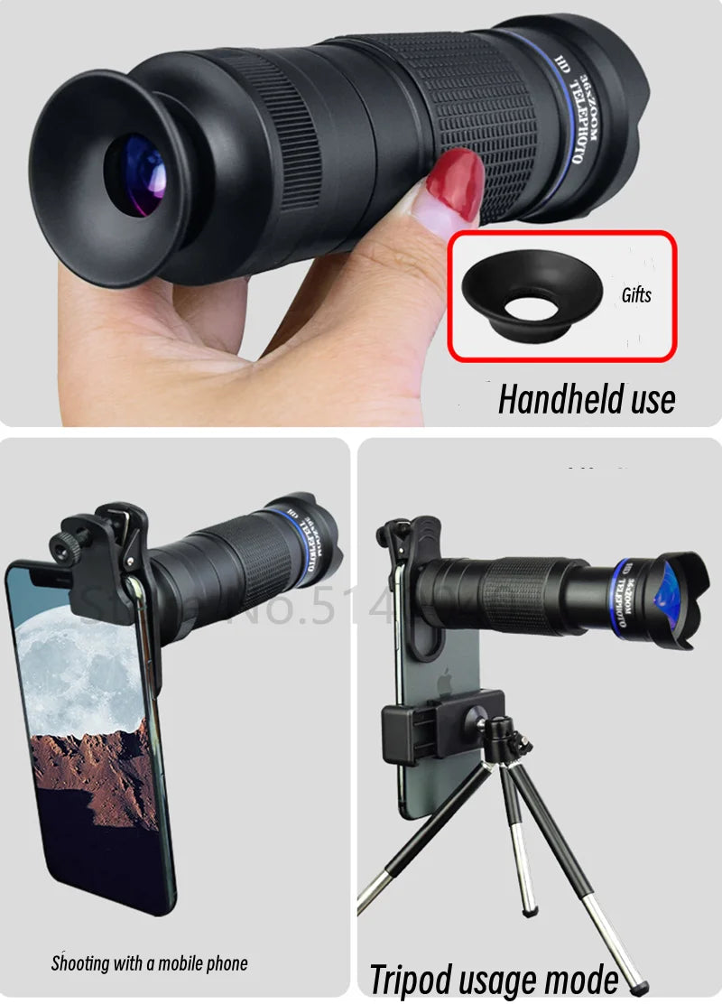 HD 36x Telescope lens professional Tele Zoom Camera Lenses With Tripod for iPhone smartphones Bird-watch Hunting