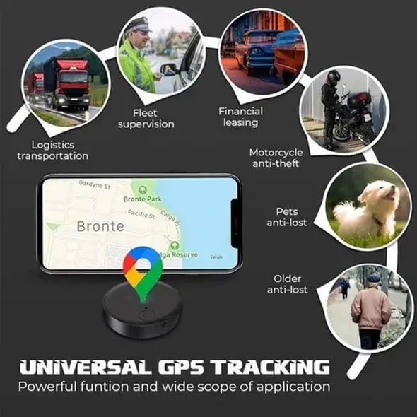 Mini traceur GPS – Localisateur Bluetooth anti-perte de la taille d'une pièce avec autonomie de 6 mois et fixation magnétique pour véhicules, sacs et équipements