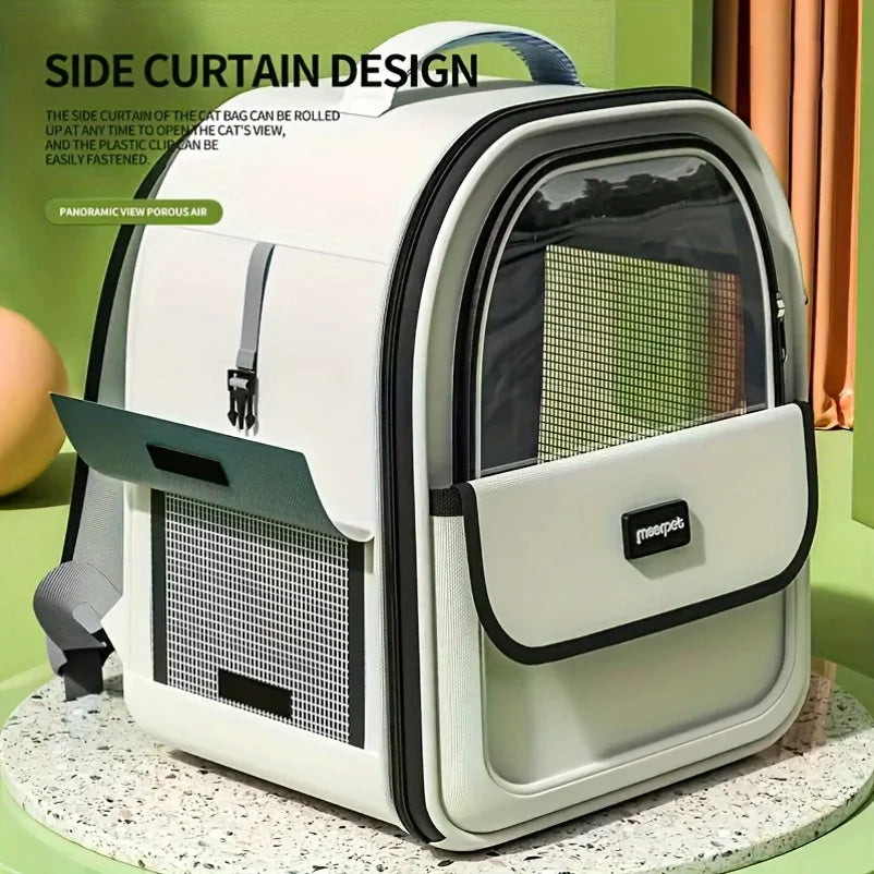 Sac à dos de transport transparent pour animaux de compagnie – Respirant pour chats et chiens