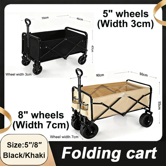 Foldable Garden Trolley Cart – 4-Wheel Heavy Duty Handcart for Camping, Beach, Garden & Shopping (80–200kg Load)