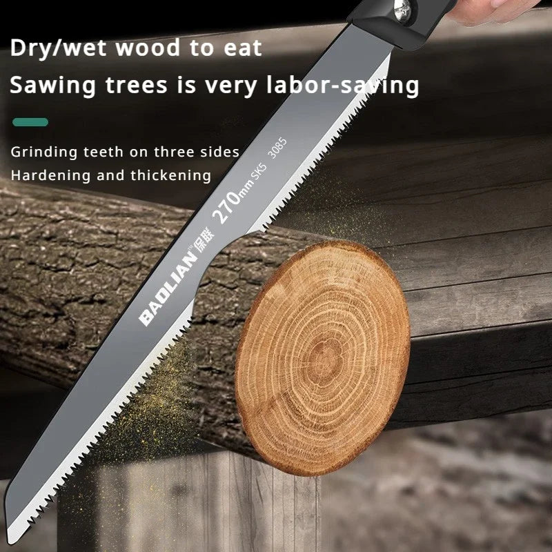 Serrucho plegable ergonómico SurvivalPro – Mango antideslizante para acampar, hacer senderismo y podar árboles