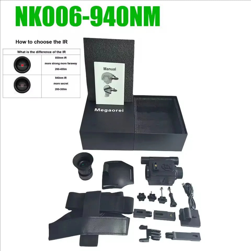 DF Tactical Megaorei NK006 Night Vision Monocular – 1080P HD, 5x Zoom, Infrared Helmet Mount for Hunting & Tactical Use