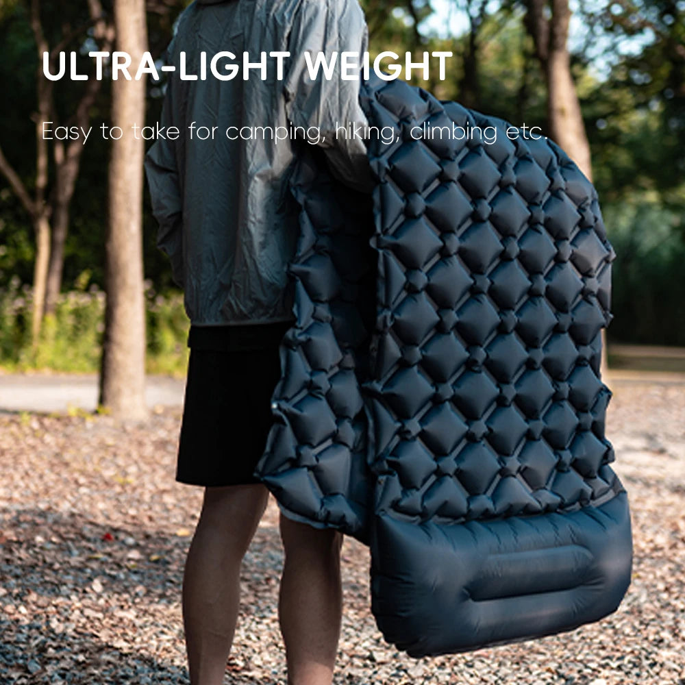 Self-Inflating Camping Mat with Pillow — Lightweight Sleeping Pad