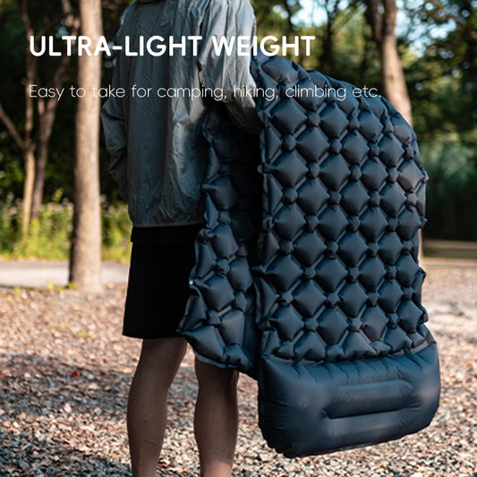 Self-Inflating Camping Mat with Pillow — Lightweight Sleeping Pad
