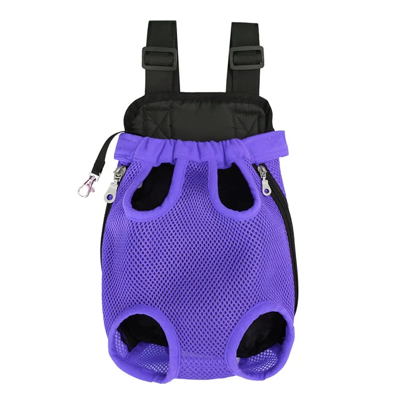 Portable Pet Backpack – Mesh Double Shoulder Carrier Bag for Cats & Dogs Outdoor Travel & Hiking