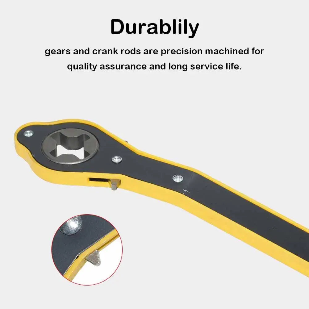 Llave de carraca que ahorra esfuerzo – Herramienta de acero para cambiar neumáticos y pernos para gatos de coche y uso de emergencia en vehículos