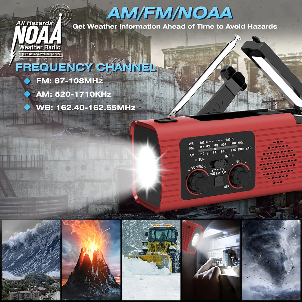 GuardianSignal 4000 — Radio y linterna solar de emergencia