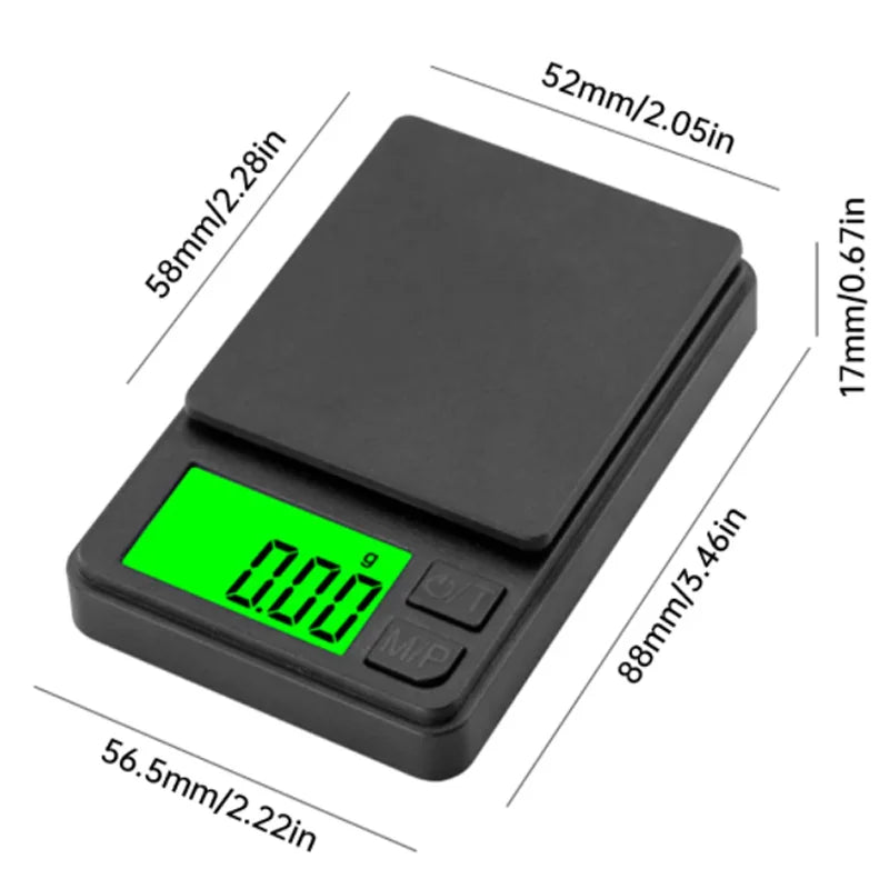 Precision Pocket Scale 1000g x 0.1g – Digital Gram Scale for Food, Jewelry, Ounces & Grains with Backlit LCD for Travel & Camping