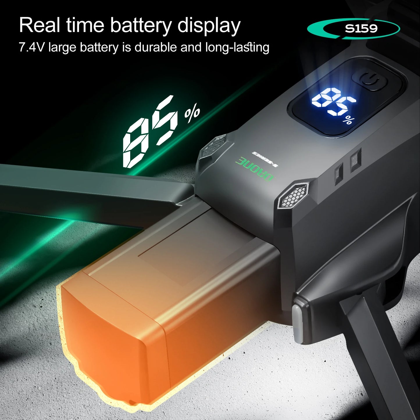 Long-Endurance GPS Drone — 2 Batteries, 45-Min Flight, Dual Camera, 5.9" LCD Remote