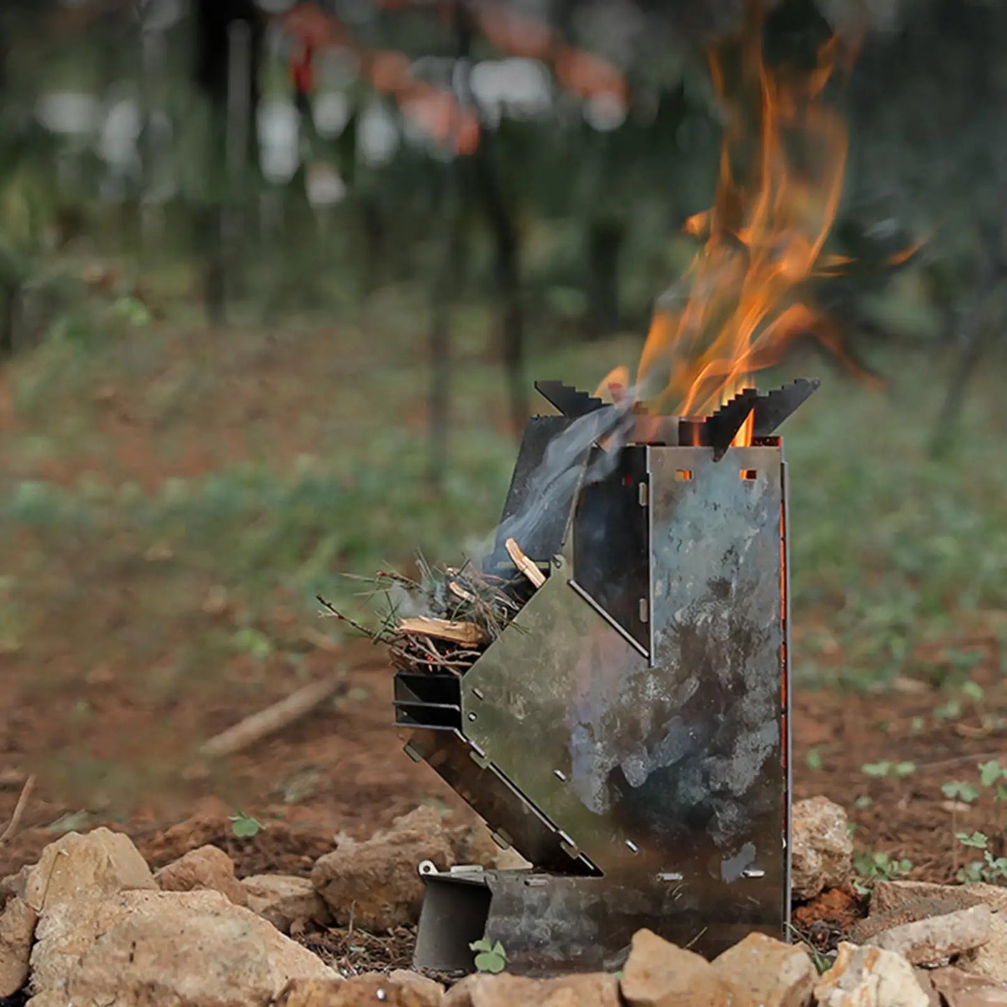 Réchaud de camping Rocket Stove – Réchaud d'urgence à bois pour la cuisine en plein air et la randonnée
