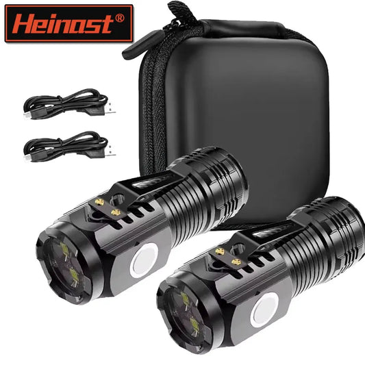 Mini EDC Flashlight – USB Rechargeable Triple LED 5-Mode Waterproof Pocket Torch with SOS for Camping & Emergency (41g)