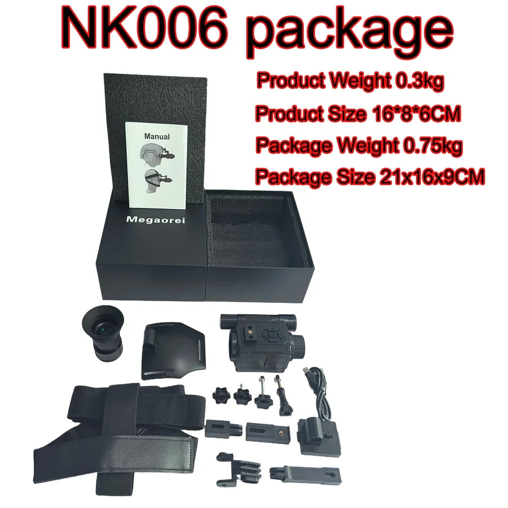 DF Tactical Megaorei NK006 Night Vision Monocular – 1080P HD, 5x Zoom, Infrared Helmet Mount for Hunting & Tactical Use
