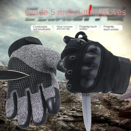 Level 5 Cut-Resistant Tactical Gloves – Anti-Stab Combat Gloves for Special Forces & Outdoor Defense